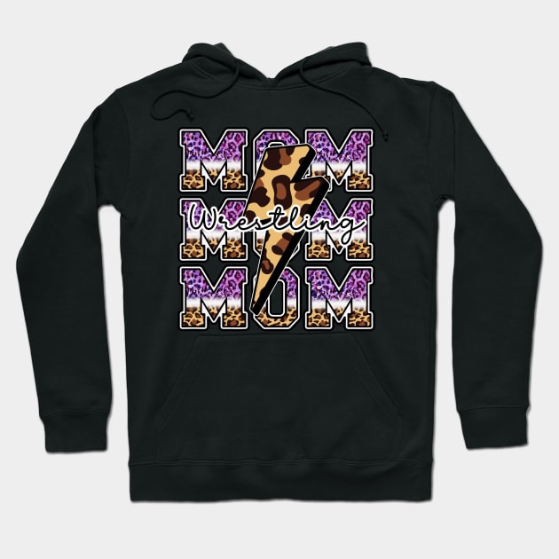 Wrestling mom purple leopard Hoodie by PixieMomma Co